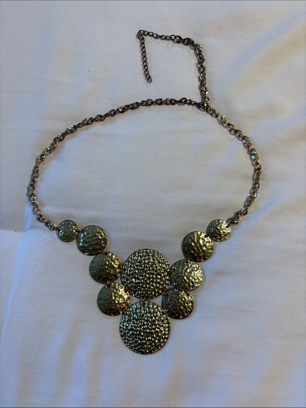 belk Gold-Tone Hammered Disc Bib Necklace
